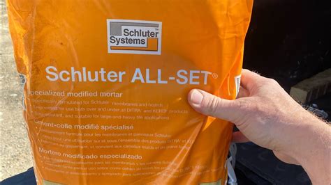Though pot life should be more like 2 hours+ according to <b>Schluter</b>, I've never quite gotten the package claimed pot life. . Schluter allset small batch